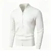 Comercio exterior transfronterizo otoño e invierno cárdigan de punto con cremallera para hombre moda casual europea y americana talla grande chaqueta suéter de cuello alto ropa para hombre