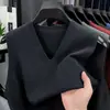 Chaleco de Punto Simple con Cuello en V para Hombre, Hilo Jaspeado Bicolor, Anti-Pilling, Top sin Mangas, Suave, Pilling, Garantía de Devolución de Dinero
