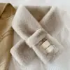 Cachecol de gola falsa de pele de coelho sintética, grosso e quente de inverno, estilo ins da Coreia do Sul, super quente e estilo ocidental, cachecol de pele