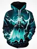 Sudadera con Capucha Estampada 3D Dark Ghost Estilo Horror de Halloween Unisex Suelta Pullover Hoodie