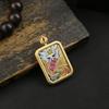 Xizang Pintado à Mão Ouro Passado e Presente Vida Zakilam Thangka Quinto Mestre Pingente Colar de Latão para Homens e Mulheres Cartão de Buda do Xizang