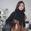 Chal de Exención de Responsabilidad de Alta Gama Cálido Moda Estilo Occidental Capa de Punto de Cuello Grande Bufanda de Invierno de Lana de Doble Propósito para Mujer