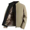 Jaqueta Grossa NN Masculina com Forro de Fleece e Gola Alta Nova Coleção Outono/Inverno 2025 Roupa Masculina Roupa Quente para Meia-Idade Casaco de Pai