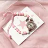 2026 Nuevo Pulsera Reloj Creativa de Caja Sorpresa con Perlas, Pulsera Deslizante de Perlas Incrustadas con Diamantes, Reloj de Pulsera para Estudiantes