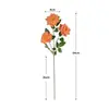 Flores de simulación flores artificiales decoración de sala de estar en casa arte floral realista de alta gama arreglo floral rosa deslumbrante colorido de 3 cabezas