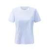 Top de verano de manga corta con cuello redondo para mujer, secado rápido, camiseta de running profesional transpirable, camiseta de fitness de moda ajustada para primavera-verano