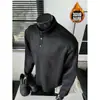 Gola henley 350g algodão chinês de peso pesado pelúcia espessa quente tamanho grande camiseta masculina T versátil casual