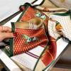 Nuevo Otoño e Invierno Corea del Sur Elegante Marca Grande Versátil Delgado Estrecho Largo Bufanda para Mujer Estampada Lazo Grande para Bolso Bufanda Decorativa