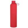 Copo Térmico Pequeno Estilo Americano Aço Inoxidável 304 Pintura Emborrachada Garrafa de Água Esportiva 500ml Copo de Água Fria para Exterior com Alça
