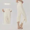 Calças de Yoga Largas e Respiráveis para Mulheres, Cintura Alta, Controle de Barriga, Calças Esportivas Cropped de Pernas Retas para Fitness, Fendas Laterais, Leggings Esportivas de Uso Bidirecional