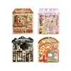 Serie de Casas de Campo de la Tarde Yuezhen Hilo de Imitación de Punto Pegatinas Decorativas Tienda de Flores de Postres Gato Material para Collage de Diario