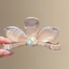 Pinza de tiburón negra en forma de corazón para recogido, elegante pinza para el pelo floral para la parte trasera de la cabeza, gran accesorio para el pelo de pinza de garra estilo nuevo 2026