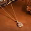 Collar Transfronterizo Estilo Europeo y Americano Árbol de la Vida Sol Incrustado con Diamantes, Moda para Mujer Cadena de Acero Inoxidable de Lujo Ligero Collar de Bambú