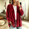Otoño/Invierno 2026 Nuevo Transfronterizo Europeo y Americano Comercio Exterior Fuente Color Puro Terciopelo Dorado Ropa de Mujer Chaqueta Cardigan de Manga Larga Top
