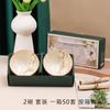 Juego de cuencos de cerámica de estilo japonés para regalo, cuencos de cerámica creativos, caja de regalo, cuenco de porcelana azul y blanca, cuenco de mano móvil para regalo.