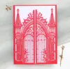 Cartão de Convite de Casamento Personalizado Corte a Laser Design Vazado Cartão de Convite Castelo Preto de Noivado Cartão de Saudação de Feriado Estoque de Fábrica
