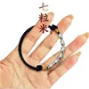 Novo bracelete de fio vermelho com sete contas estilo chinês, bracelete trançado dourado e prateado, unissex, um amuleto da sorte para o ano de nascimento, um presente para boa sorte e bênçãos