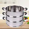 Cesta para Cocinar al Vapor de Acero Inoxidable, Olla Eléctrica Universal para Cocinar al Vapor, Bandeja para Cocinar al Vapor, Olla para Cocinar al Vapor Elevada y Engrosada, Cadena de Suministro de Fábrica de Comercio Exterior