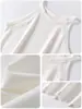 Camiseta Regata de Tencel Lyocell com Gola Halter para Mulheres, Design de Peça Íntima e de Vestir Sem Mangas, Top Base Tricotado para Mulheres