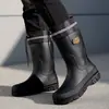 Zapatos Impermeables para Hombre, Botas de Lluvia de Moda para Adultos, Botas de Agua Resistentes al Desgaste de Media Caña para Todas las Estaciones, Botines Cortos de Plástico Antideslizantes y Cálidos, Duraderos