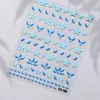 Cyansea Transfronterizo Popular Fresco Azul Flor Gelatina Uña Decoración Pegatinas DIY Tableta Ccd Planificador