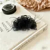 Elegante presilha de cabelo com pena em gaze bolha para mulheres, penteado semi-preso, adiciona volume à parte de trás da cabeça, presilha de tubarão, novo acessório de cabelo 2026