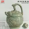 Vasijas de Cerámica Estilo Antiguo para Vino, Ollas, Jarras, Botellas de Fondo Puntiagudo, Tazones de Cerámica, Ollas de Cerámica de Colores con Patrón de Danza, Artículos Decorativos, Cerámica Negra Majiayao