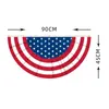 Bandeira Decorativa Americana 45*90cm Bandeira do Dia do Trabalho Americano Dia da Independência Bandeira Americana em Forma de Leque