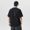 Camiseta Estampada Redonda de Manga Curta Estilo Americano Tendência para Homens, Novo Estilo de Verão, Corte Solto, Tamanho Grande, Tecido Pesado de Algodão Puro Manga Meia Mão