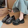 Zapatos de cuero JK para mujer, slip-on, suela blanda, primavera y otoño, suela gruesa, nuevo estilo británico, versátiles, cuero suave, mocasines 2026
