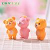 Oso pareja nueva micro paisajismo jardinería DIY decoración de pastel accesorios corazón de niña oso lindo besándose decoración