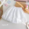 Falda de Verano para Niñas con Adorno de Encaje Estilo Coreano Chic Culottes de Jacquard Pesado de Color Sólido Falda Corta de Moda para Bebés