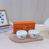 Juego de Cuatro Tazones Hermes para Uso Doméstico, Tazones de Cerámica Sencillos, Regalos para Eventos de Apertura, Vajilla de Cerámica, Regalos Promocionales al por Mayor