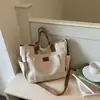 Bolso de lona vintage Shuai Mi Jia para mujer, bolso de hombro para mujer con múltiples bolsillos, adecuado para el trabajo y los desplazamientos, bolsa de almuerzo portátil, bolso cruzado casual
