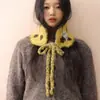 Cachecol Pequeno de Tricô com Bolinhas Personalizado Estilo Coreano para Mulheres na Moda Outono e Inverno Design Moderno Cadarço Proteção para Orelhas Earmuffs
