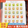 Novo Pato Amarelo Desenho Animado Gelo Transparente DIY Nail Art Joias Resina Estéreo Creme Cola Coração Colorido Acessórios de Resina