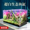 Super tanque de peixes branco vidro desktop sala de estar ecológico pequeno Douyu peixinho dourado tartaruga jar paisagem preguiçoso piscicultura água palha jar