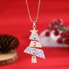 Pendientes largos de árbol de Navidad de aleación transfronteriza para mujer, aretes de moda para fiestas de carnaval, collar, joyería navideña