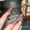Clip de Pinza Pequeña Transparente con Flores Azules y Pedrería Moda Lujo Ligero para Mujeres Parte Trasera de la Cabeza Moño para el Cabello Pinza de Tiburón Pinza Elegante para el Cabello