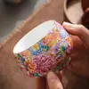 Estilo Palácio Esmalte Caneca de Chá Cerâmica Mestre Copo Conjunto de Chá Kung Fu Copo de Degustação de Chá Doméstico Alta Qualidade Zen Copo Caixa de Presente