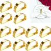 Anillo para servilleta semicírculo dorado mate nuevo transfronterizo con palabra D, viento simple, mesa de hotel, creativo, metal, hebilla para servilleta, venta al por mayor