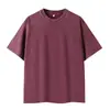 Camiseta de Algodón Vintage Lavada, Marca de Moda Pesada para Hombre de Manga Corta, 220g Corte Holgado, Hombro Caído, Oversize, Camiseta Retro Lavada con Arena, Transfronterizo