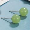 Brincos de Tarraxa Simples de Jade brincos de contas redondas brincos femininos de tarraxa de jade verde moda simples alta qualidade luxo leve joias da moda