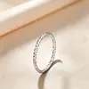 Anel S999 Prata Pura Céu Estrelado Cintilante para Mulheres, Anel de Dedo Indicador Estilo Alto Padrão de Luxo Leve, Anel Empilhável de Prata Pura Atacado