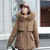 Parka Transfronteriza para Mujer, de Longitud Media, Nuevo Estilo Invierno 2025, Forrada de Polar, Abrigo de Algodón Engrosado, Chaqueta Casual de Algodón tipo Plumífero, Moderna