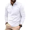 Polo de Fitness Muscular de Solapa Alta Elasticidad Ropa de Trabajo para Entrenador Personal Deportes Corte Ajustado Manga Larga Transpirable Secado Rápido