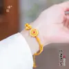 Pulseira Dupla Camada Bússola Auspiciosa Oito Tesouros Giratória Cor Dourado Areia Estilo Igual Loja Dourada Pu Zuo Pulseira de Contas de Transferência Estilo Chinês Novo para Mulheres