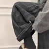 Calça de Maternidade Primavera e Outono Roupa Exterior Aveludada Espessa 2026 Nova Tamanho Grande Petite Gravidez Calça de Perna Larga Listrada Roupa de Primavera