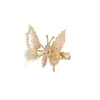 Elegante Pasador de Mariposa con Alas de Perlas y Borlas Exquisito Pinza de Tiburón Media Pinza para el Cabello