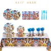 Balões One Piece Guardanapos de Festa de Aniversário Toalha de Mesa Copos de Papel Toppers de Bolo Louças Essenciais para o Dia das Crianças